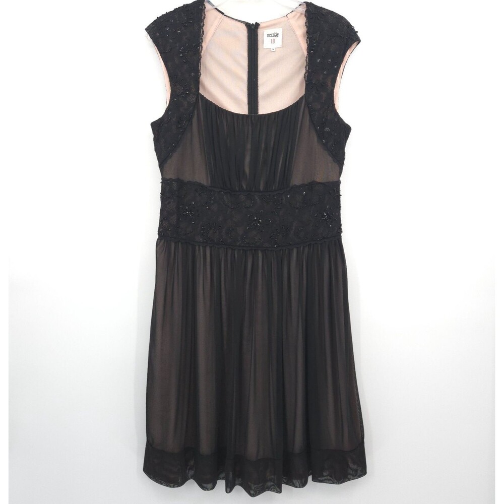 Vintage Y2K Decode 1.8 fairy whimsygoth black sparkle‎ dress Size 14 beaded